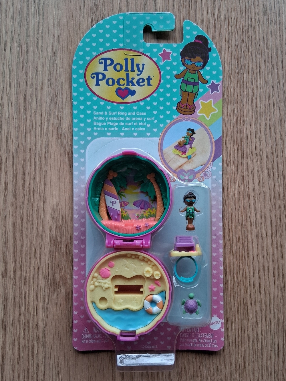 NWT Polly Pocket Sand & Surf Ring And Case